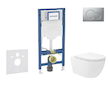 Geberit Duofix - Set předstěnové instalace, klozetu Oudee Vortex a sedátka softclose, tlačítko Sigma01, lakovaný matný chrom SAN