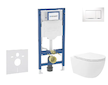 Geberit Duofix - Set předstěnové instalace, klozetu Oudee Vortex a sedátka softclose, tlačítko Sigma20, bílá/chrom SANI11CA3186B