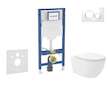 Geberit Duofix - Set předstěnové instalace, klozetu Oudee Vortex a sedátka softclose, tlačítko Sigma20, bílá/chrom SANI11CA3185B