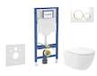 Geberit Duofix - Set předstěnové instalace, klozetu Oudee Vortex a sedátka softclose, tlačítko Sigma20, bílá/pozlacená SANI11CA3