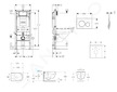 Geberit Duofix - Set předstěnové instalace, klozetu Oudee Vortex a sedátka softclose, tlačítko Sigma20, černá lesk/černá mat SAN