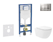 Geberit Duofix - Set předstěnové instalace, klozetu Oudee Vortex a sedátka softclose, tlačítko Sigma20, lakovaný chrom mat/chrom