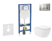 Geberit Duofix - Set předstěnové instalace, klozetu Oudee Vortex a sedátka softclose, tlačítko Sigma20, lakovaný chrom mat/chrom