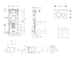 Geberit Duofix - Set předstěnové instalace, klozetu Oudee Vortex a sedátka softclose, tlačítko Sigma20, nerez SANI11CA6108B