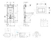 Geberit Duofix - Set předstěnové instalace, klozetu Oudee Vortex a sedátka softclose, tlačítko Sigma30, bílá/chrom SANI11CA3186
