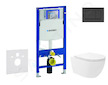 Geberit Duofix - Set předstěnové instalace, klozetu Oudee Vortex a sedátka softclose, tlačítko Sigma30, matná černá/černá SANI11