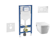 Geberit Duofix - Set předstěnové instalace, klozetu TECEone a sedátka softclose, tlačítko Sigma01, alpská bílá SANI11CT3100