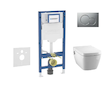 Geberit Duofix - Set předstěnové instalace, klozetu TECEone a sedátka softclose, tlačítko Sigma01, matný chrom SANI11CT2102
