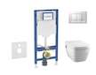 Geberit Duofix - Set předstěnové instalace, klozetu TECEone a sedátka softclose, tlačítko Sigma30, matný chrom/chrom SANI11CT210