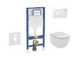 Geberit Duofix - Set předstěnové instalace, klozetu Tesi a sedátka softclose, tlačítko Sigma01, alpská bílá SANI11CD3132