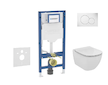 Geberit Duofix - Set předstěnové instalace, klozetu Tesi a sedátka softclose, tlačítko Sigma01, alpská bílá SANI11CD3132