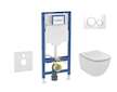 Geberit Duofix - Set předstěnové instalace, klozetu Tesi a sedátka softclose, tlačítko Sigma20, bílá/lesklý chrom SANI11CD3135