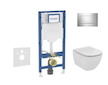 Geberit Duofix - Set předstěnové instalace, klozetu Tesi a sedátka softclose, tlačítko Sigma20, lesklý chrom/matný chrom SANI11C