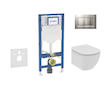 Geberit Duofix - Set předstěnové instalace, klozetu Tesi a sedátka softclose, tlačítko Sigma20, matný chrom/chrom SANI11CD2114