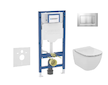 Geberit Duofix - Set předstěnové instalace, klozetu Tesi a sedátka softclose, tlačítko Sigma20, matný chrom/chrom SANI11CD2138