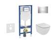 Geberit Duofix - Set předstěnové instalace, klozetu Tesi a sedátka softclose, tlačítko Sigma30, lesklý chrom/matný chrom SANI11C