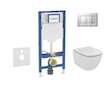 Geberit Duofix - Set předstěnové instalace, klozetu Tesi a sedátka softclose, tlačítko Sigma30, matný chrom/chrom SANI11CD2138