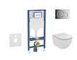 Geberit Duofix - Set předstěnové instalace, klozetu Tesi a sedátka, tlačítko Sigma01, lesklý chrom SANI11CD1117
