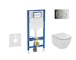 Geberit Duofix - Set předstěnové instalace, klozetu Tesi a sedátka, tlačítko Sigma01, lesklý chrom SANI11CD1117