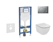 Geberit Duofix - Set předstěnové instalace, klozetu Tesi a sedátka, tlačítko Sigma01, matný chrom SANI11CD2118