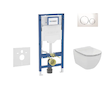 Geberit Duofix - Set předstěnové instalace, klozetu Tesi a sedátka, tlačítko Sigma20, bílá/chrom SANI11CD3119