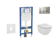 Geberit Duofix - Set předstěnové instalace, klozetu Tesi a sedátka, tlačítko Sigma20, matný chrom/chrom SANI11CD2122