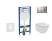 Geberit Duofix - Set předstěnové instalace, klozetu Tesi a sedátka, tlačítko Sigma30, matný chrom/chrom SANI11CD2122