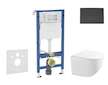 Geberit Duofix - Set předstěnové instalace, kompaktního klozetu Gaia a sedátka softclose, tlačítko Delta50, matná černá SANI11CA