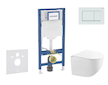 Geberit Duofix - Set předstěnové instalace, kompaktního klozetu Gaia a sedátka softclose, tlačítko Sigma20, bílá/bílá mat SANI11