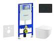 Geberit Duofix - Set předstěnové instalace, kompaktního klozetu Gaia a sedátka softclose, tlačítko Sigma20, matná černá/černá SA