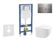 Geberit Duofix - Set předstěnové instalace, kompaktního klozetu Gaia a sedátka softclose, tlačítko Sigma20, nerez SANI11CA6104B