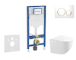 Geberit Duofix - Set předstěnové instalace, kompaktního klozetu Gaia sedátka softclose, tlačítko Sigma20, bílá/pozlacená SANI11C