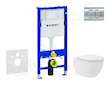 Geberit Duofix - Set předstěnové instalace, kompaktního klozetu Oudee Vortex a sedátka softclose, tlačítko Delta01, lesklý chrom