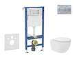 Geberit Duofix - Set předstěnové instalace, kompaktního klozetu Oudee Vortex a sedátka softclose, tlačítko Delta01, matný chrom 