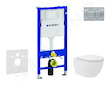 Geberit Duofix - Set předstěnové instalace, kompaktního klozetu Oudee Vortex a sedátka softclose, tlačítko Delta01, matný chrom 