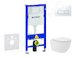 Geberit Duofix - Set předstěnové instalace, kompaktního klozetu Oudee Vortex a sedátka softclose, tlačítko Delta50, alpská bílá 