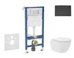 Geberit Duofix - Set předstěnové instalace, kompaktního klozetu Oudee Vortex a sedátka softclose, tlačítko Delta50, matná černá 