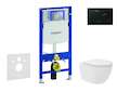 Geberit Duofix - Set předstěnové instalace, kompaktního klozetu Oudee Vortex a sedátka softclose, tlačítko Sigma01, černá SANI11