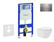 Geberit Duofix - Set předstěnové instalace, kompaktního klozetu Oudee Vortex a sedátka softclose, tlačítko Sigma20, nerez SANI11