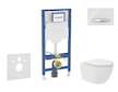 Geberit Duofix - Set předstěnové instalace, kompaktního klozetu Oudee Vortex a sedátka softclose, tlačítko Sigma50, chrom/alpská
