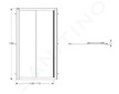 Geberit GEO - Sprchové dveře 110x190 cm, stříbrná/čiré sklo 560.143.00.2