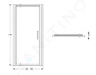 Geberit GEO - Sprchové dveře 90x190 cm, stříbrná/čiré sklo 560.125.00.2