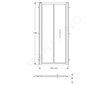 Geberit GEO - Sprchové dveře 90x190 cm, stříbrná/čiré sklo 560.126.00.2