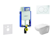Geberit Kombifix - Modul pro závěsné WC s tlačítkem Sigma01, alpská bílá + Duravit D-Code - WC a sedátko, Rimless, SoftClose 110