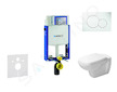 Geberit Kombifix - Modul pro závěsné WC s tlačítkem Sigma01, alpská bílá + Duravit D-Code - WC a sedátko, Rimless, SoftClose 110