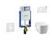 Geberit Kombifix - Modul pro závěsné WC s tlačítkem Sigma01, alpská bílá + Tece One - sprchovací toaleta a sedátko, Rimless, Sof