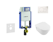 Geberit Kombifix - Modul pro závěsné WC s tlačítkem Sigma01, alpská bílá + Villeroy Boch - WC a sedátko, DirectFlush, SoftClose,