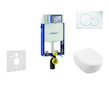 Geberit Kombifix - Modul pro závěsné WC s tlačítkem Sigma01, alpská bílá + Villeroy Boch - WC a sedátko, DirectFlush, SoftClose,