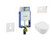 Geberit Kombifix - Modul pro závěsné WC s tlačítkem Sigma01, alpská bílá + Villeroy Boch - WC a sedátko, DirectFlush, SoftClose,