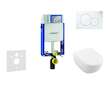 Geberit Kombifix - Modul pro závěsné WC s tlačítkem Sigma01, alpská bílá + Villeroy Boch - WC a sedátko, DirectFlush, SoftClose,